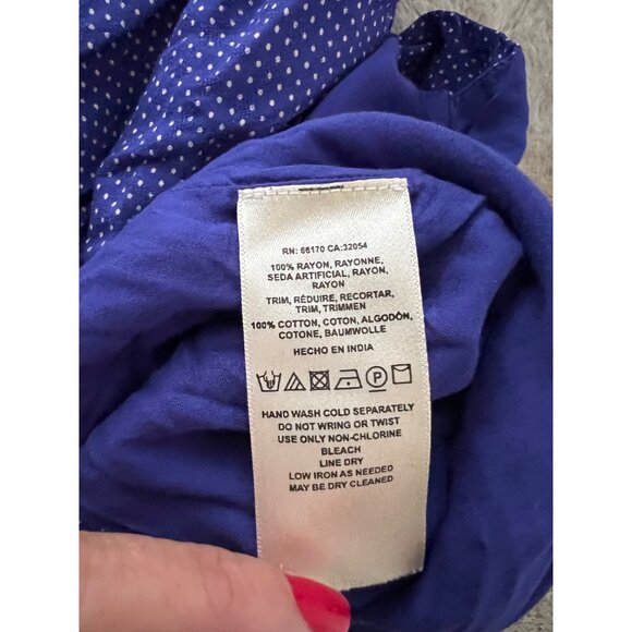 Maeve By Anthropologie Blue Polka Dot Jumpsuit With Ruffle Collar & Sleeveless - Picture 10 of 11